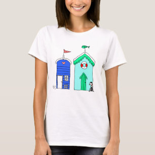 Beach Huts 2 Illustration T-Shirt
