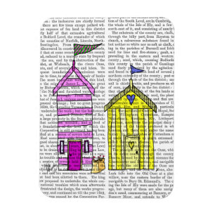 Beach Huts 3 Illustration Magnet