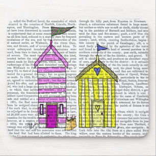 Beach Huts 3 Illustration Mouse Mat