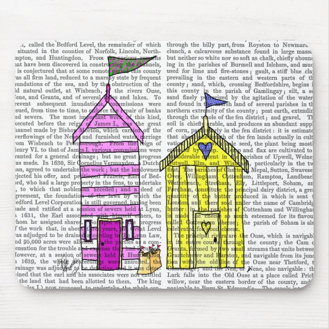 Beach Huts 3 Illustration Mouse Mat (Front)