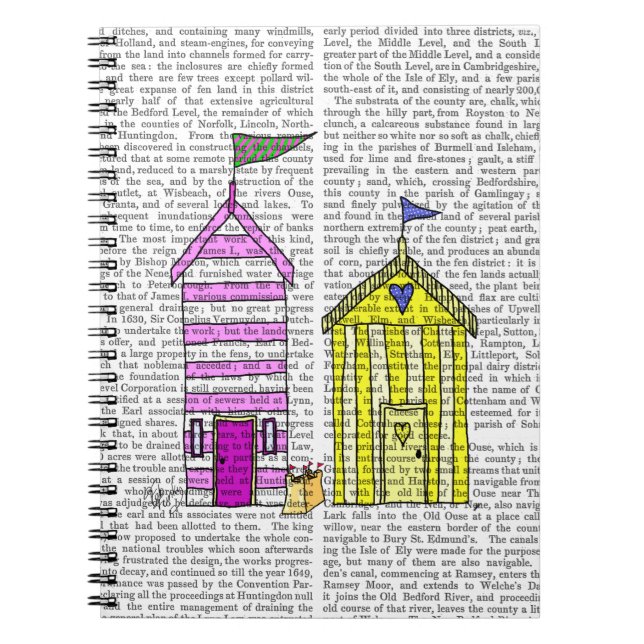 Beach Huts 3 Illustration Notebook (Front)