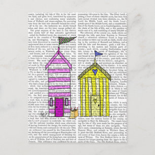 Beach Huts 3 Illustration Postcard
