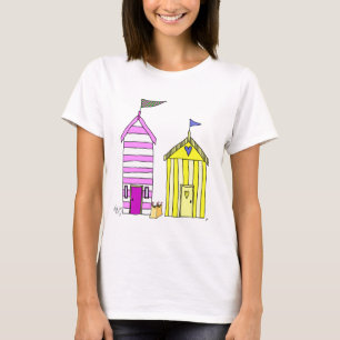 Beach Huts 3 Illustration T-Shirt