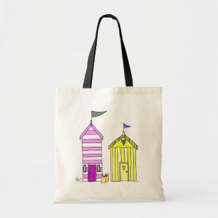 Beach Huts 3 Illustration Tote Bag