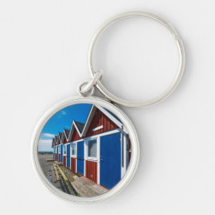 Beach Huts 3 Key Ring