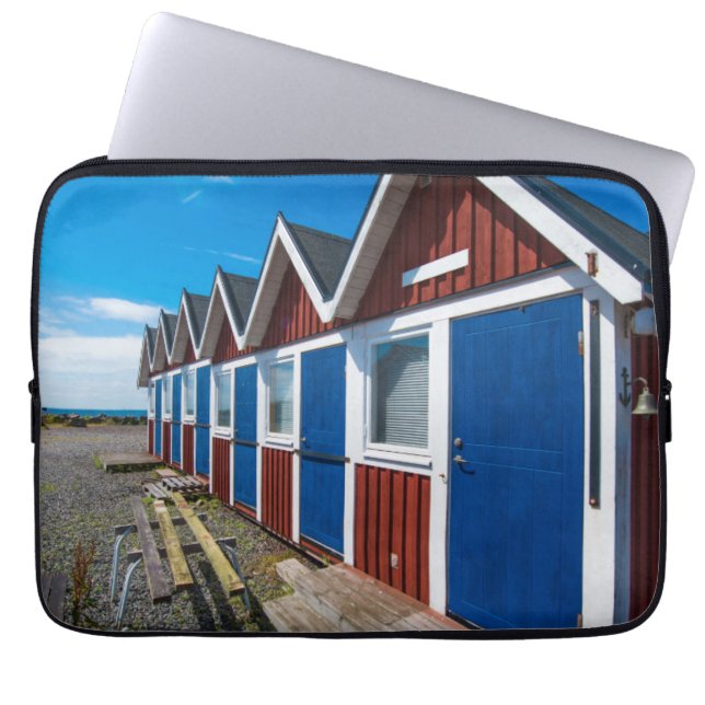 Beach Huts 3 Laptop Sleeve (Front)