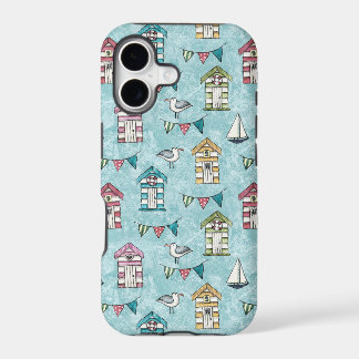 Beach Huts and Gulls Pattern