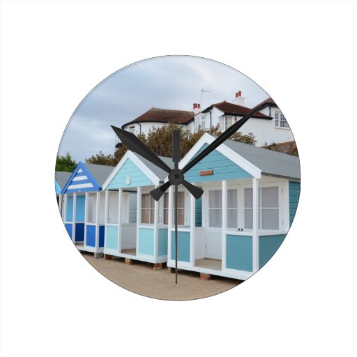 Image of Beach Huts At Southwold Round Clock