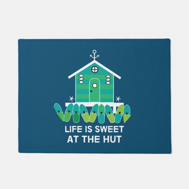 Beach Huts | Beach Hut Owners |  Latte Mug Fleece  Doormat (Front)