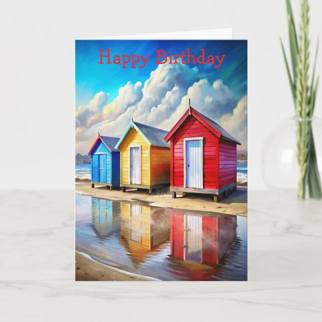 Beach Huts Card (Front)