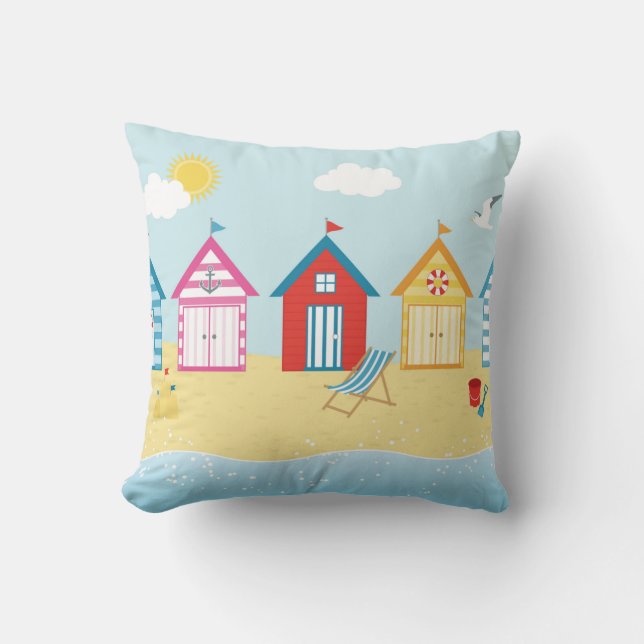 Beach Huts Cushion (Front)