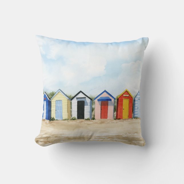 Beach Huts I Cushion (Front)