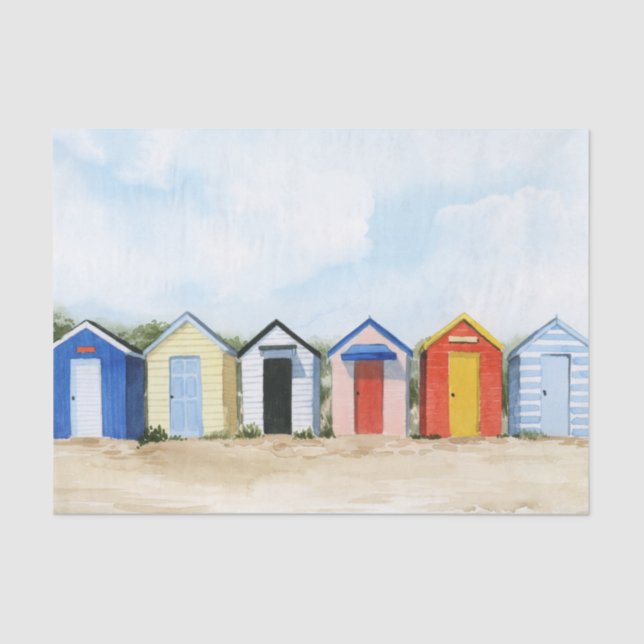 Beach Huts I Tissue Paper (Front)
