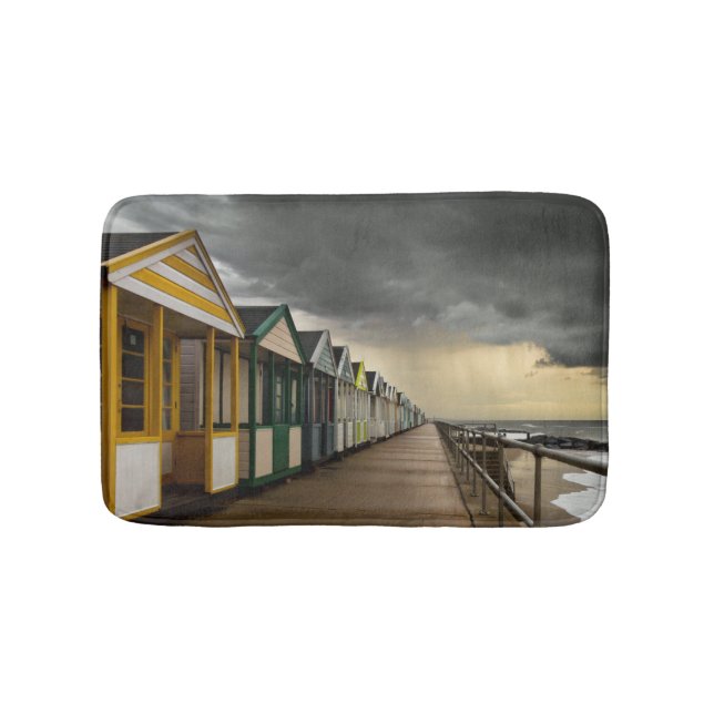Beach Huts In A Summer Storm | Southwold Bath Mat (Front)