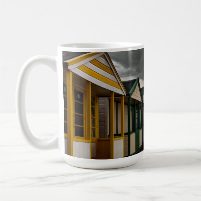 Beach Huts In A Summer Storm | Southwold Coffee Mug (Left)