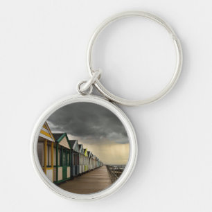 Beach Huts In A Summer Storm Southwold Key Ring