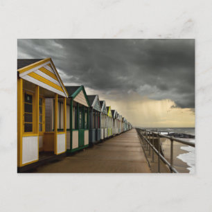 Beach Huts In A Summer Storm   Southwold Postcard