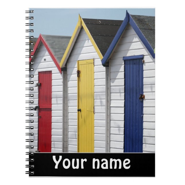 Beach Huts personalised Notebook (Front)