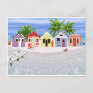 BEACH HUTS POSTCARD
