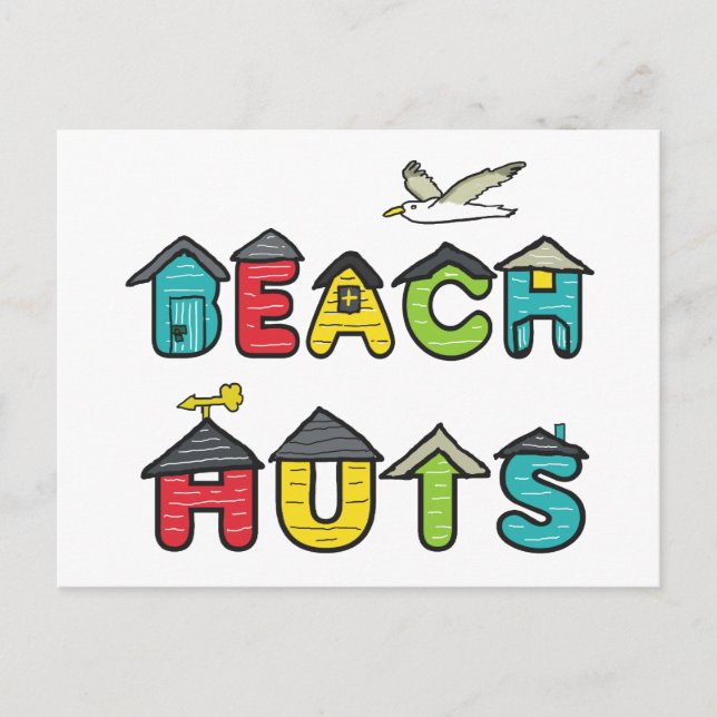 Beach Huts Postcard (Front)