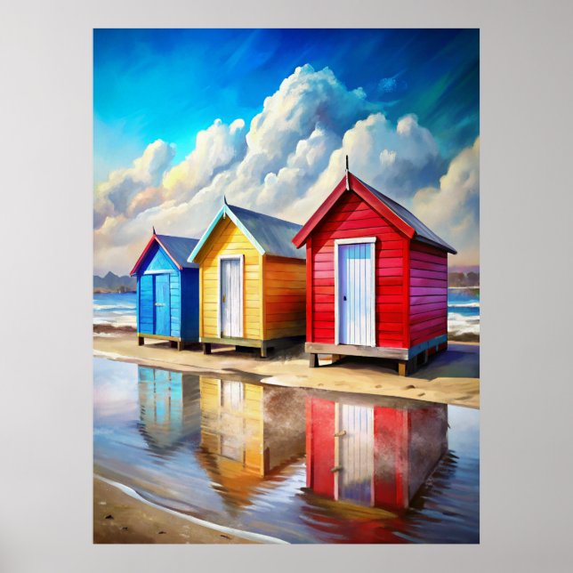 Beach Huts Poster (Front)