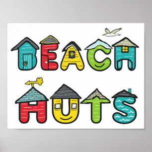 Beach Huts Poster