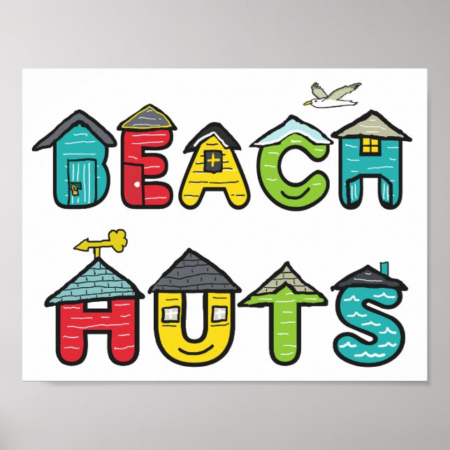 Beach Huts Poster (Front)