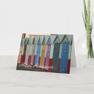 Beach huts retirement card