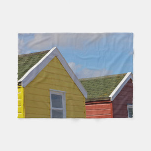 Beach Huts Southwold, England Fleece Blanket
