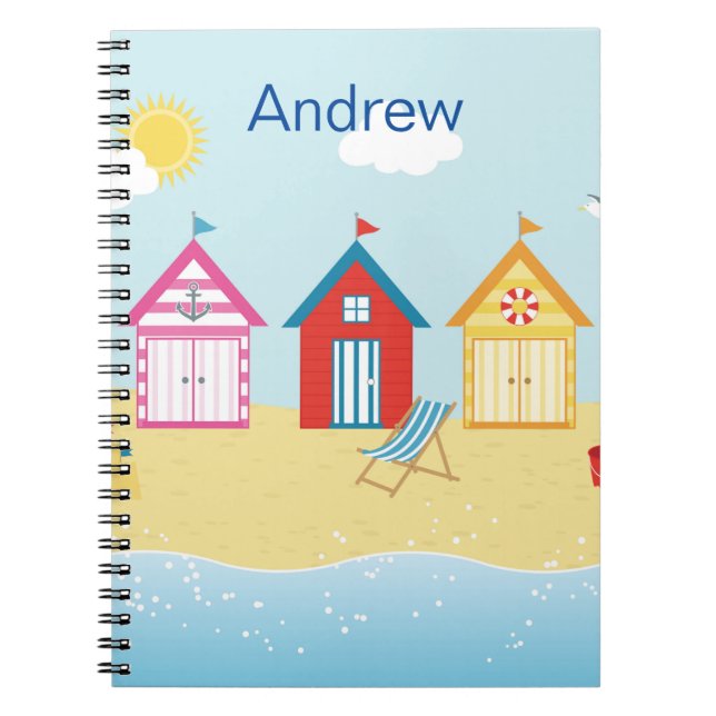 Beach Huts Spiral Photo Notebook (Front)