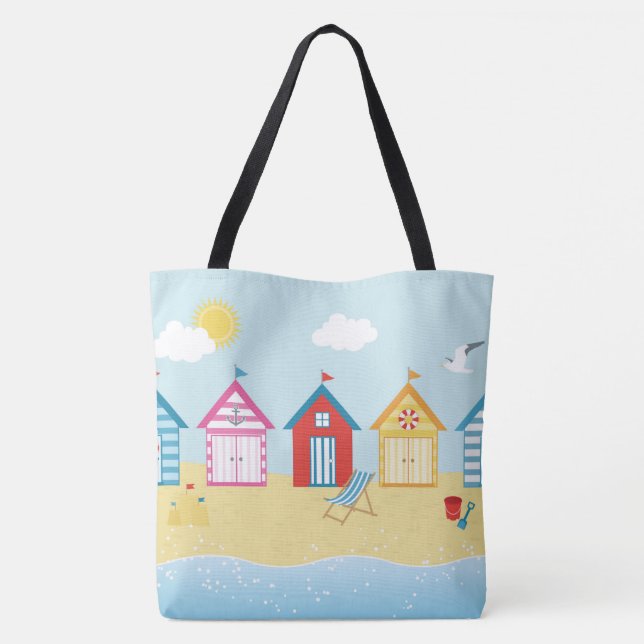Beach Huts Tote Bag (Back)