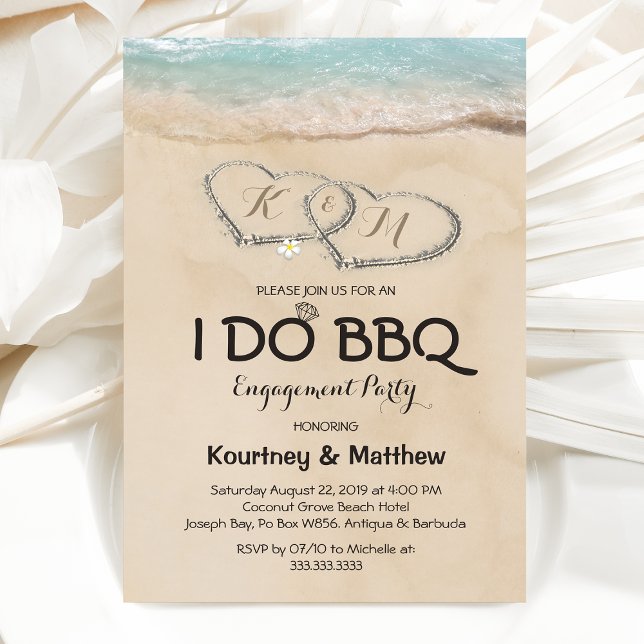 Beach I DO BBQ Engagement Party Invitation (Creator Uploaded)