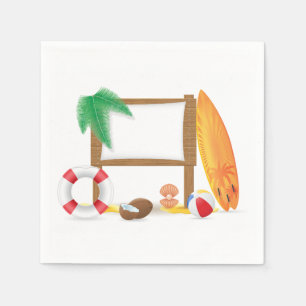Beach Icons Paper Napkins