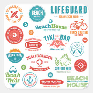 Beach Icons Stickers