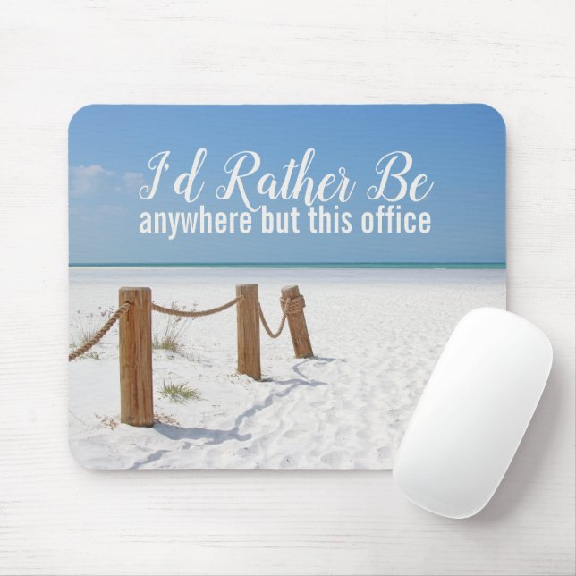 Beach I'd Rather Be Mouse Mat (With Mouse)