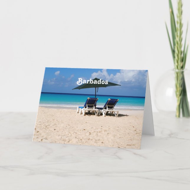 Beach in Barbados Card (Front)