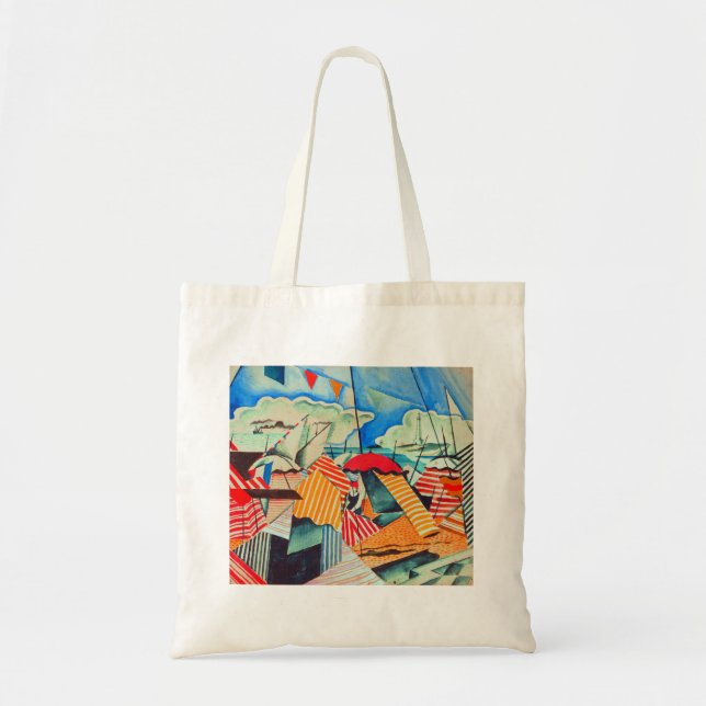 Beach in Biarritz (France) by Bedrich Feurstein Tote Bag (Front)