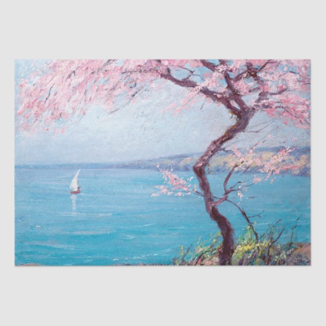 Beach in Biarritz, France (by Kimon Loghi) Tissue Paper (Front)