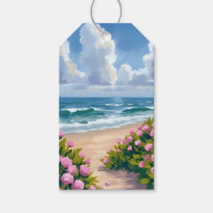 Beach in Bloom Pink Hydrangea Oceanside Coastal Gift Tags