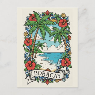 Beach in Boracay Philippines Postcard