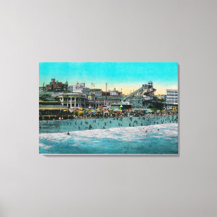 Beach in front of the Bath House, Long Beach Canvas Print