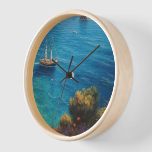 Beach in Greece Clock
