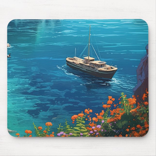 Beach in Greece  Mouse Mat (Front)
