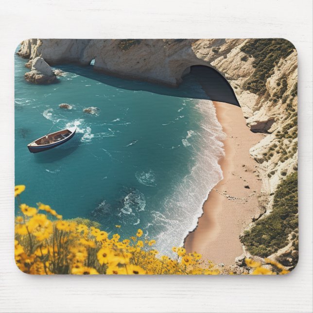 Beach in Greece  Mouse Mat (Front)