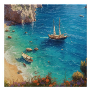 Beach in Greece Poster