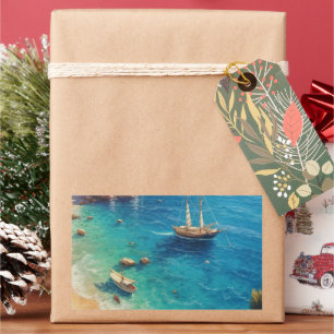 Beach in Greece Rectangular Sticker