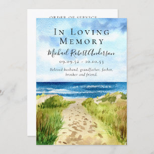 Beach In Loving Memory Funeral Programme