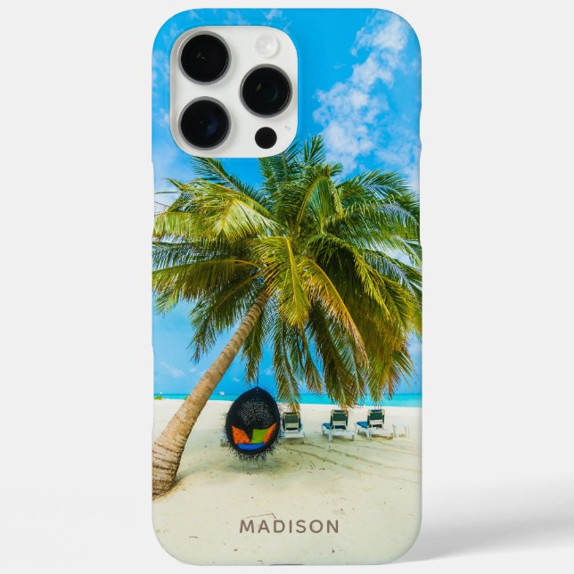 Beach in Maldives custom name phone cases (Back)