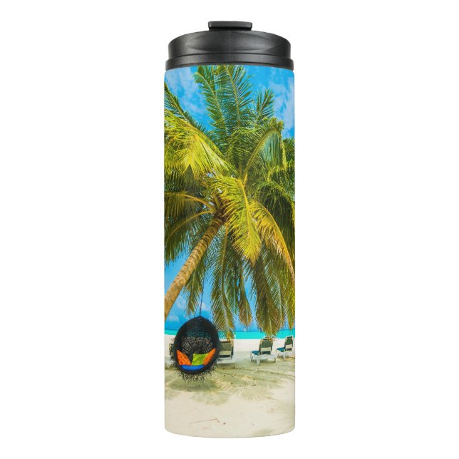 Beach in Maldives custom name tumbler (Front)