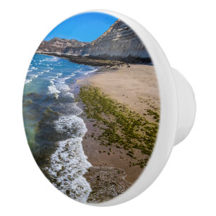 Beach in Puerto Piramides, Argentina Ceramic Knob